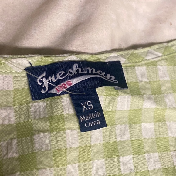 NWOT Green gingham top - Picture 3 of 6